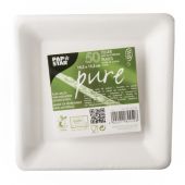 Talerze z trzciny cukrowej PapStar Pure, kwadratowe 15 x 15 ...