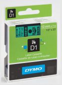 Taśma D1 Dymo 12mm x 7m, czarny nadruk, do drukarek etykiet