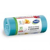 Worki na odpady Stella HDLD, wiązane, turkusowe