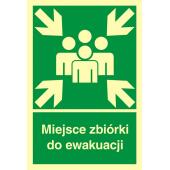 Znak TDC, tabliczka miejsce zbiórki do ewakuacji, pikogram