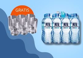 kupujac 12 opakowan wjednego rodzaju wody naleczowianka otrzymasz gratis zestaw 6 szklanek